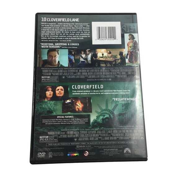 PARAMOUNT: 10 CLOVERFIELD LANE/CLOVERFIELD 2-MOVIE DVD COLLECTION - Picture 2 of 6